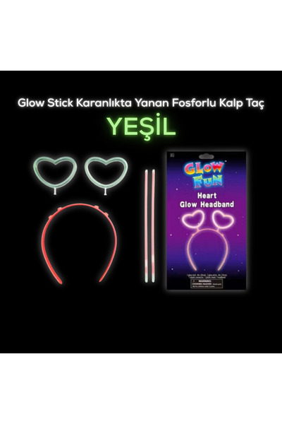 UÇAN SİNCAP Glow Stick Karanlıkta Yanan Fosforlu Kalp Taç ADET
