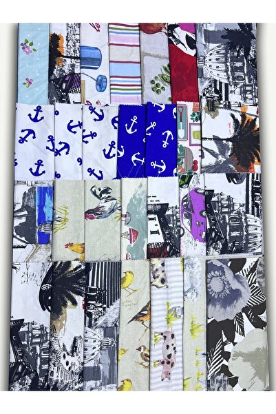 Yiğit Kumaş قماش بطة منقوش، قطعة 40×50 سم، 31 قطعة من أقمشة الباتشورك