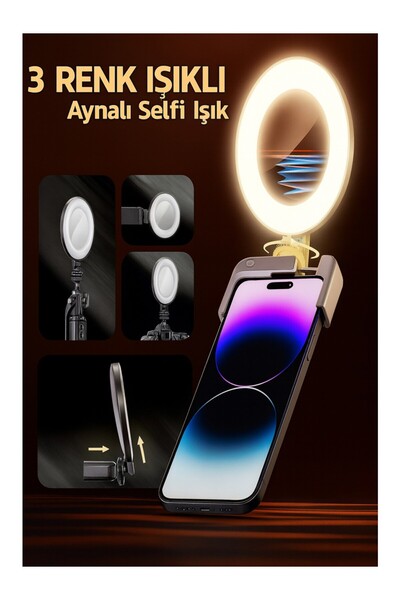 Nisa Şarjlı Taşınabilir Cep Telefonu&Kamera Selfi Işık Universal Güçlü Tiktok Youtube Aynalı Çekim Işığı