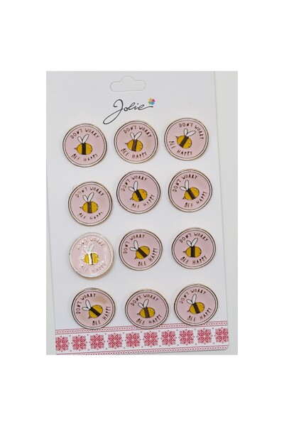 dng Set de 12 broșe Mărțișor pentru copii - Albină „Nu-ți face griji, albină ...