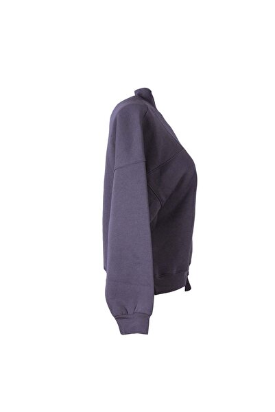 trender guler ridicat Hanorac de damă antracit cu fermoar tricou 26KL71S95008