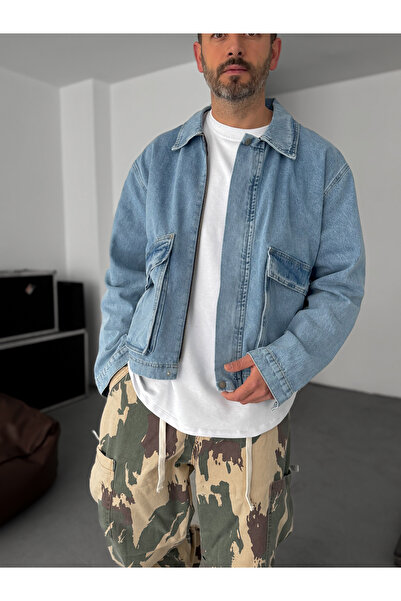 BYBASICMAN Μπουφάν Ice Blue Oblique Pocket BRY-60-09