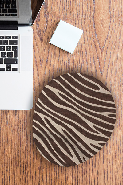 Ormira Konsept لوحة ماوس بنمط الحمار الوحشي البني مطبوع