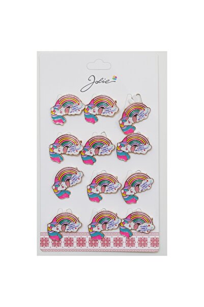 dng Set de 12 broșe Mărțișor pentru copii - Unicorn Curcubeu