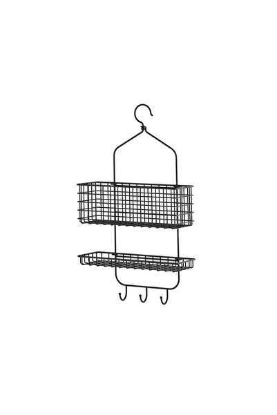 Generic Shower hanger, two tiers, black, 31 x 56 cm