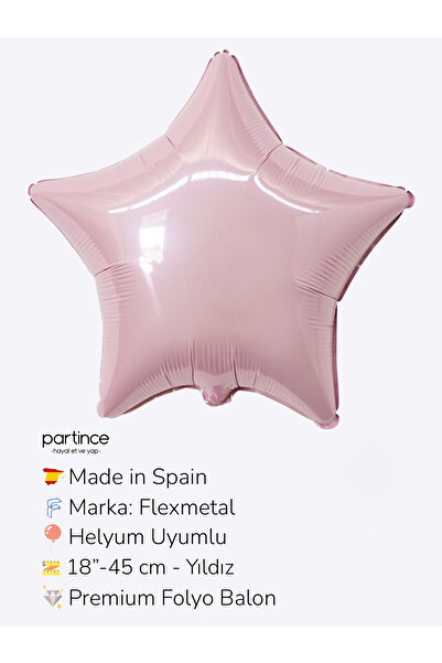partince 18″ – 45 cm Yıldız Folyo Balonlar Paket İçi 1 Adet