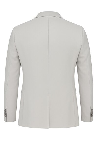 Plus Scorpion Ανδρικό μπλέιζερ σε ανοιχτό γκρι χρώμα – εφαρμοστό , Κομψό και ελαφρύ ύφασμα, με ένα κουμπί