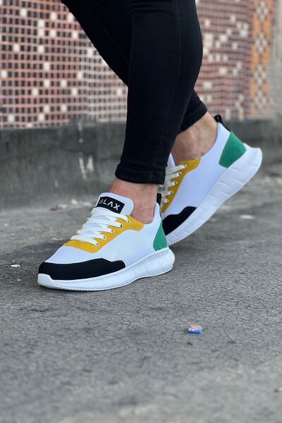 Mhoda Shoes Rlx063 Men's Casual Lace-Up Sneakers Tbt - White/Smoked