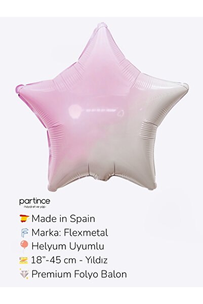 partince 18″ – 45 cm Yıldız Folyo Balonlar Paket İçi 1 Adet
