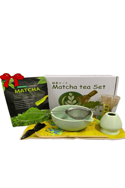 The Matcha Corner Matcha tea set + 100g matcha gift bag with bowl, strainer, ...