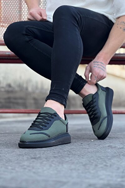 Mhoda Shoes Rlx019 Men's Casual Lace-Up Knitwear Skin Sports Sneaker Shoes Tcst - Khaki