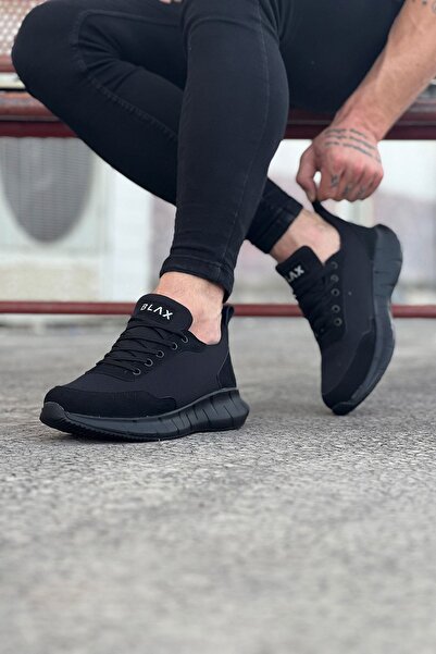 Mhoda Shoes Rlx063 Men's Casual Lace-Up Sneakers Tst - Black