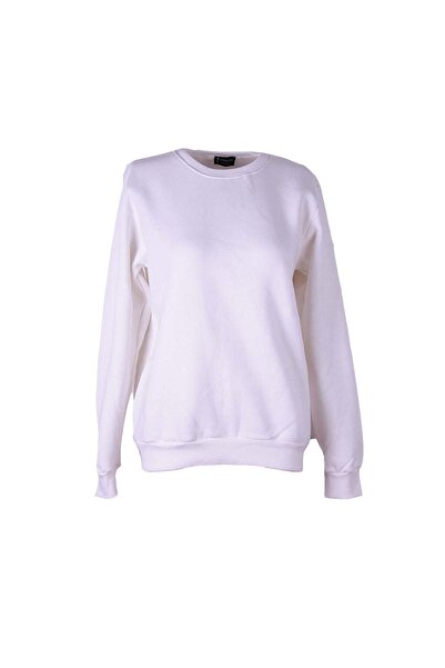 trender Γυναικείο φούτερ 3 İp Ş επένδυση fleece O Yaka Ecru 26KL71S95002