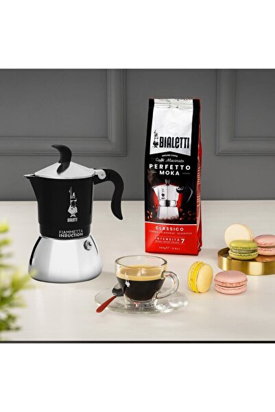 Bialetti Italian Coffee Maker FIAMMETTA Black Stainless Steel