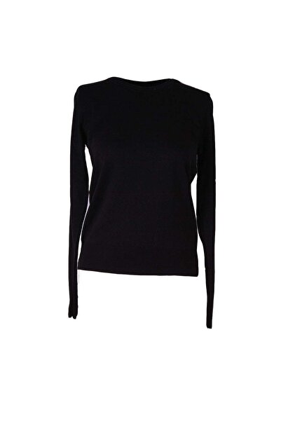 trender Gny01 Sleeve Detailed O Neck Black Women's Sweater 26Kl71V91001