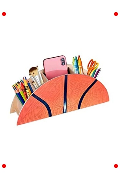 markentegra Wooden Basketball Themed Pen Holder Organizer