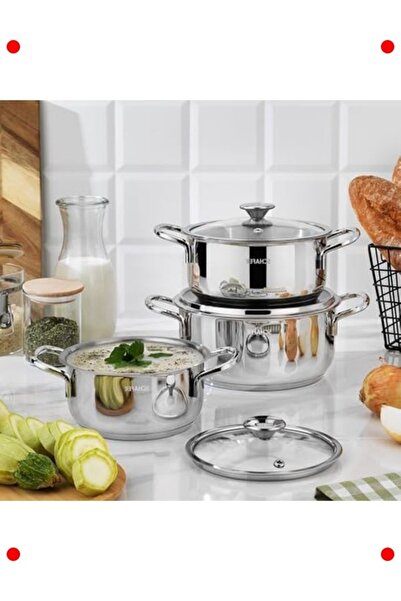 markentegra 6 Piece Stainless Steel Cookware Set - Inox