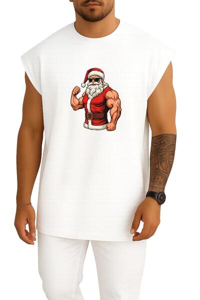 Bahriyeli Collection قصة فضفاضة سانتا كلوز العضلي لعيد الميلاد المجيد مطبوع أ...