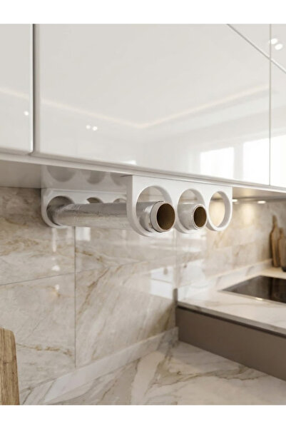 Şimşek 3D منظم لفائف المطبخ / رف تخزين للورق الدهني والرقائق المعدنية وغشاء ا...