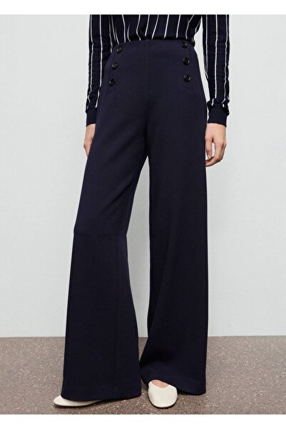 MANGO Woman Wide Leg Pants on Buttons