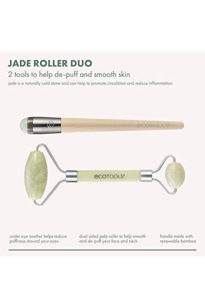 Ecotools Jade Facial Roller and Eye Roller Duo, 2 Piece Set