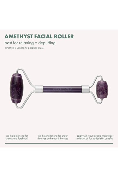 Ecotools Amethyst Facial Roller, Face Roller and Massager, Purple, 1 Count
