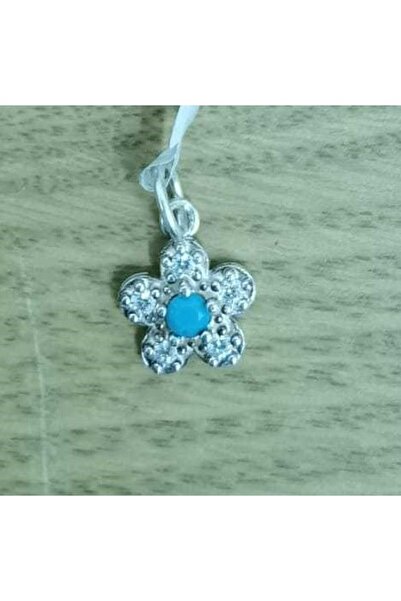 Jolie Silver Pandantiv din argint 925, Jolie Silver, model floral cu pietre, 0.9 g, 1 x 1 cm, albastru