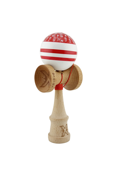 VİBE Kendama X CHICANOS, Super Sticky with Large Cups, Metal Bearing, Wooden 18 cm, String 55 cm, Red/White
