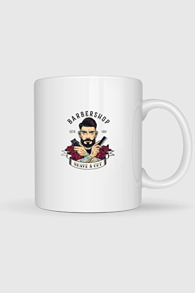 Bahriyeli Collection Barber Shop Hairdresser Printed Cups