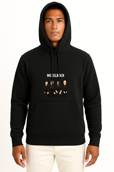 Bahriyeli Collection Hooded Nickelback Chest Printed Unisex Sweatshirt