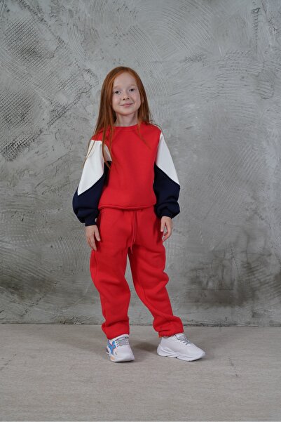 HayKids Set de trening unisex pentru copii, gros, de iarnă, cu gât rotund, ro...