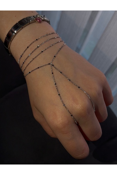 onse Silver Steel Sequin Shahmeran Triple Bracelet Shahmeran