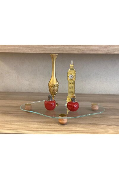 Mirsa Global Decorative Glass Organizer Bathroom Coffee Table Top Makeup Organizer Tray Model Ball Leg Glass Display Stand