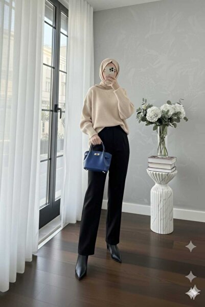 lizge giyim Women's Premium Oversized Trend Trico Sweater