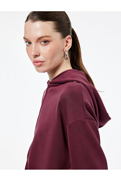 Koton Comfortable Fit Modal Fabric Long Sleeve Full Zip Hooded Sweatshirt