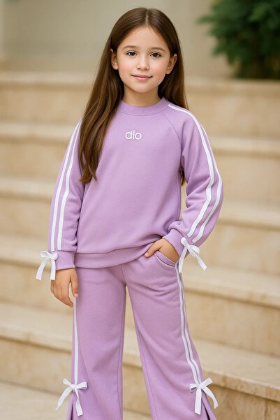 Calisa Girl's Striped Detail Alo Tracksuit Set