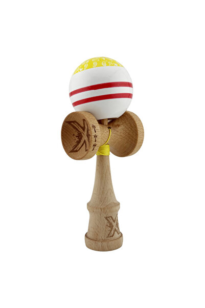 VİBE Kendama X CHICANOS, Super Sticky with Large Cups, Metal Bearing, Wooden 18 cm, String 55 cm, Gold/White