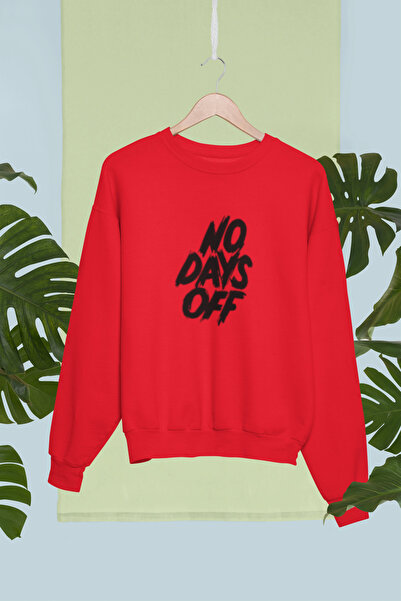 MG No Days Off Printed Cotton Long Sleeve 3 Thread Sha Fleece-Lined Nisex Sweatshirt