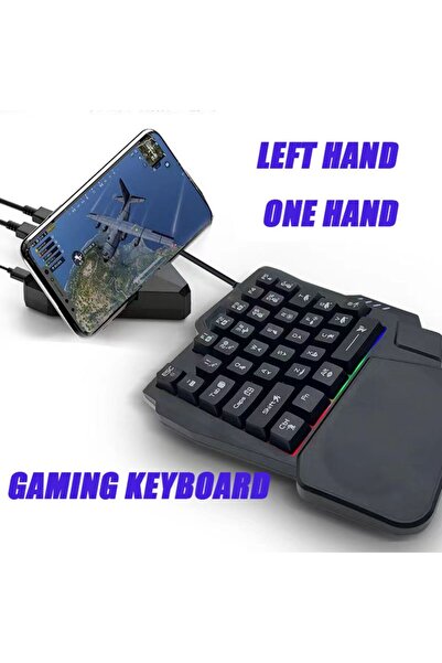 jedel 35-Key RGB Portable Mini Wired Optical Gaming Keyboard Single Hand - K601