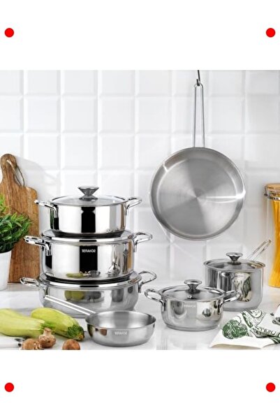 markentegra Stainless Steel Cookware Set 12 Pieces - Inox