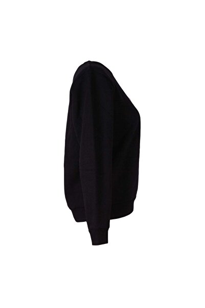 trender 26KL71S95006 Μαύρο γυναικείο φούτερ μπλε λουλούδι με τύπωμα