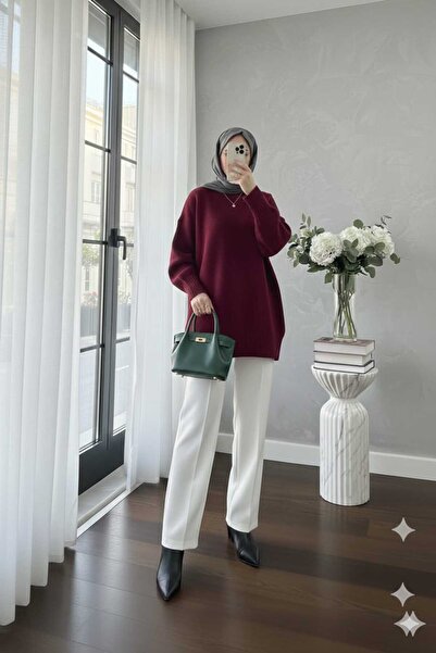 lizge giyim Women's Premium Oversized Trend Trico Sweater