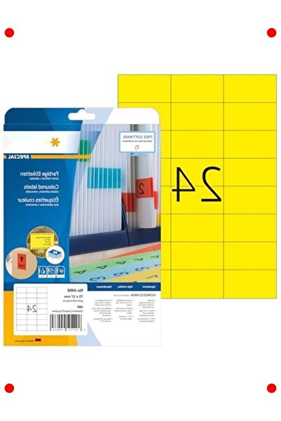 markentegra ملصق أصفر قابل للإزالة وقابل للطباعة 480 قطعة