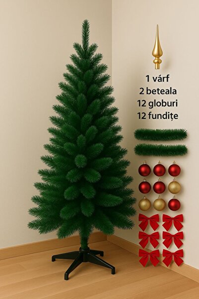 Brad Magic Pin 120 cm – Set Complet Decorațiuni 28 piese