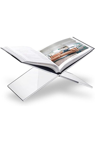 ALAYRA International Clear Acrylic Book Holder Stand 15.2×27.9×15.2 cm – For Open & Closed Books