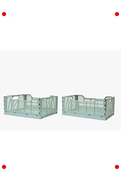 ulupazarlama Foldable Multi-Purpose Storage Box - 2 Pieces Light Green