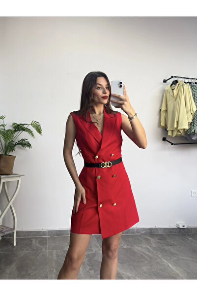 BS Orijinal Marka Kırmızı Ceket Elbise