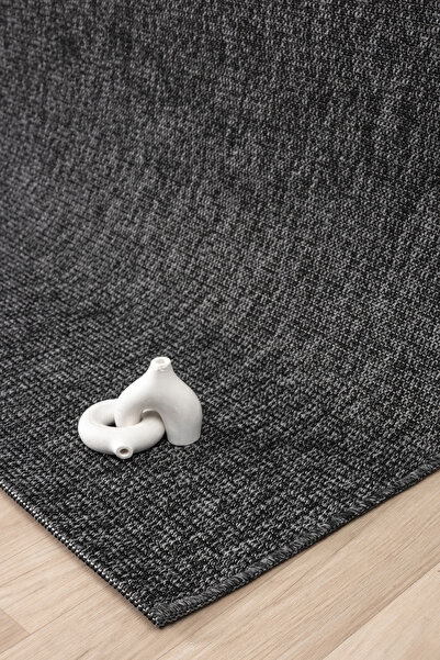 Colore Home Anthracite Jute Wicker Knitted Non-Slip Base Washable Sisal Carpet Jute Runner