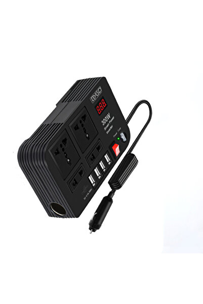 Generic 300W Portable Power Station Charging Setup Inside a Car Power Converter