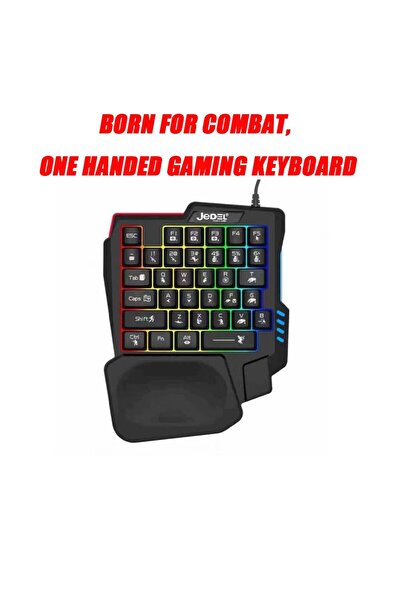 jedel 35-Key RGB Portable Mini Wired Optical Gaming Keyboard Single Hand - K601